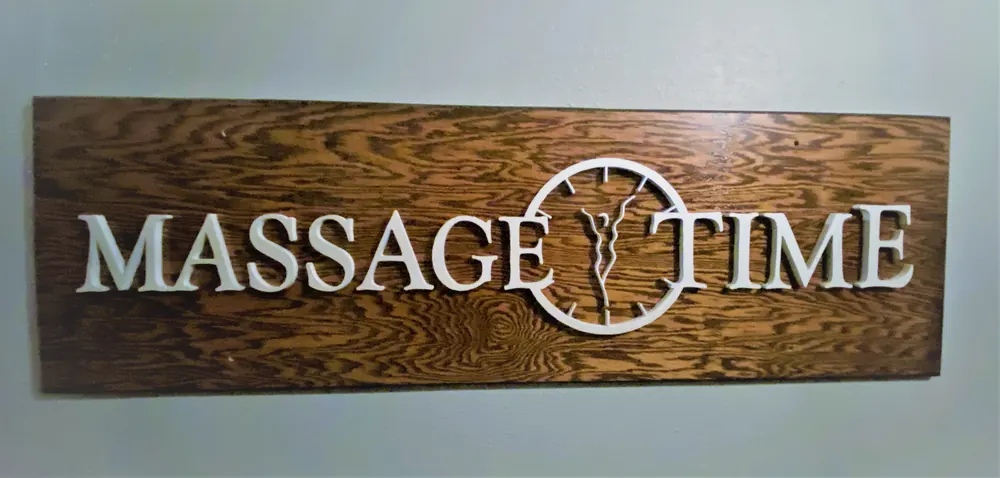 Massage Time wood sign